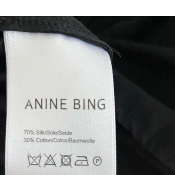 NWOT Anine Bing charming silk and lace inserts long sleeve blouse size large - Picture 6 of 8